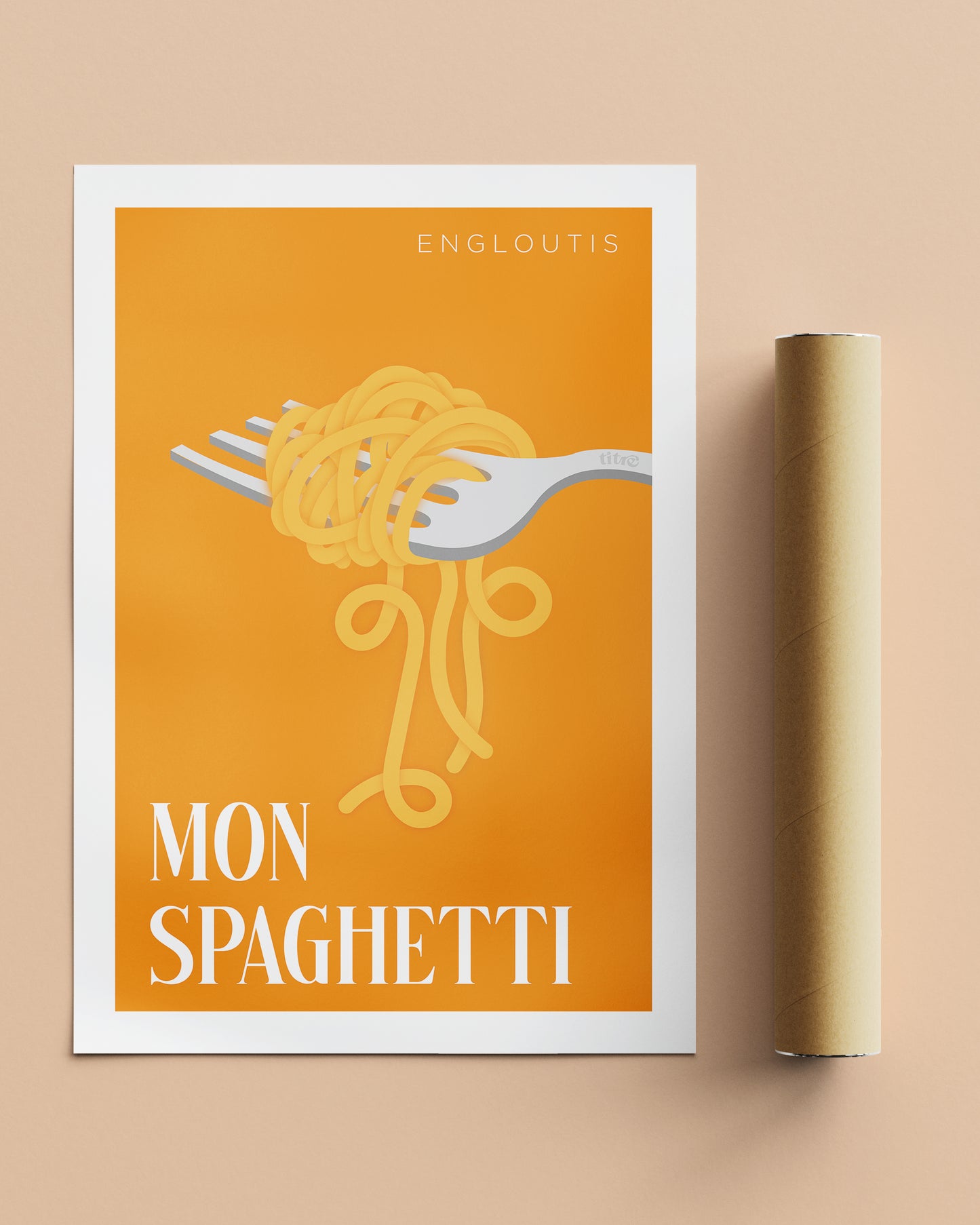 Affiche "Engloutis mon spaghetti"- Jaune