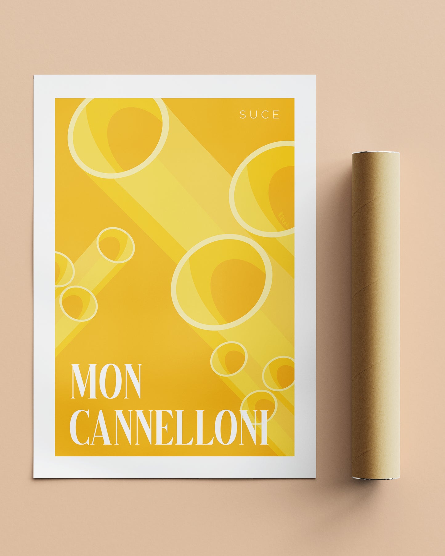 Affiche "Suce mon cannelloni" - Jaune