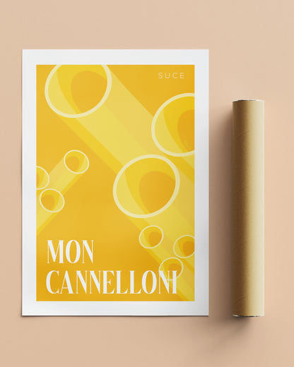 Affiche "Suce mon cannelloni" - Jaune