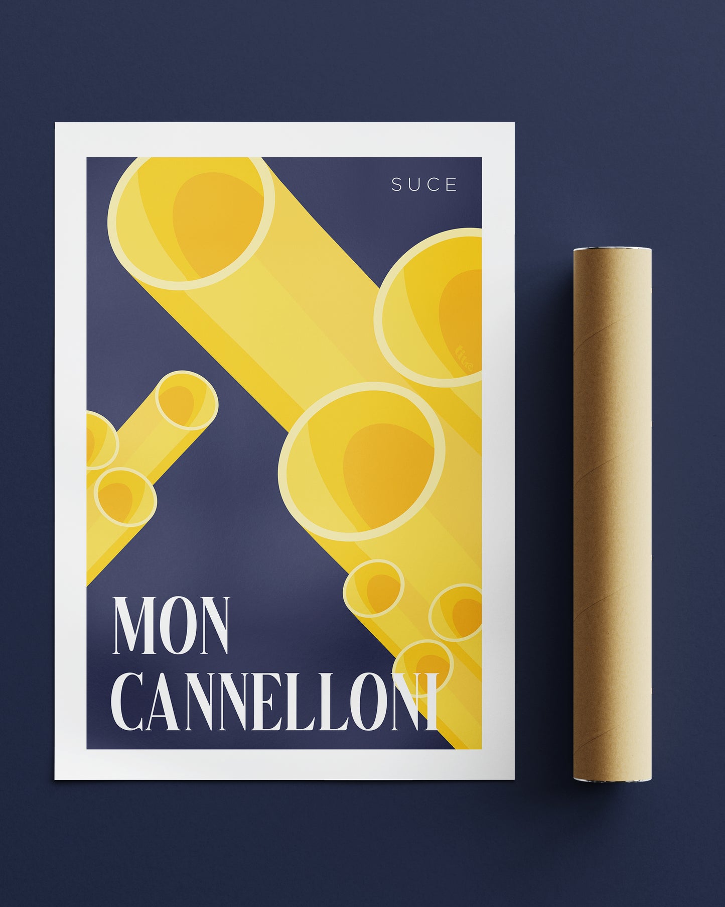 Affiche "Suce mon cannelloni" - Bleu Nuit