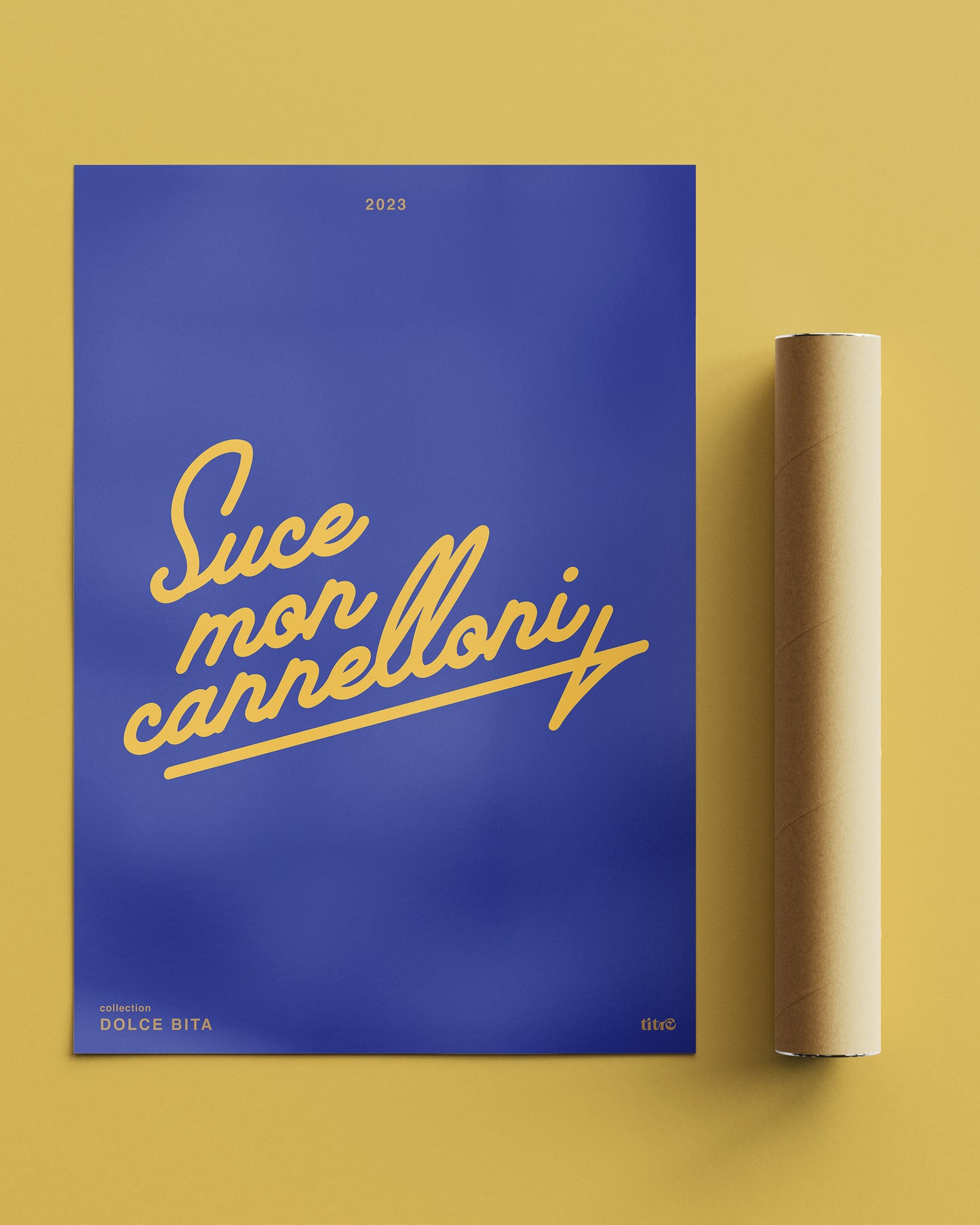 Affiche "Suce mon cannelloni" - Bleu / jaune