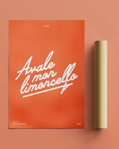 Affiche "Avale mon limoncello" - Orange / blanc