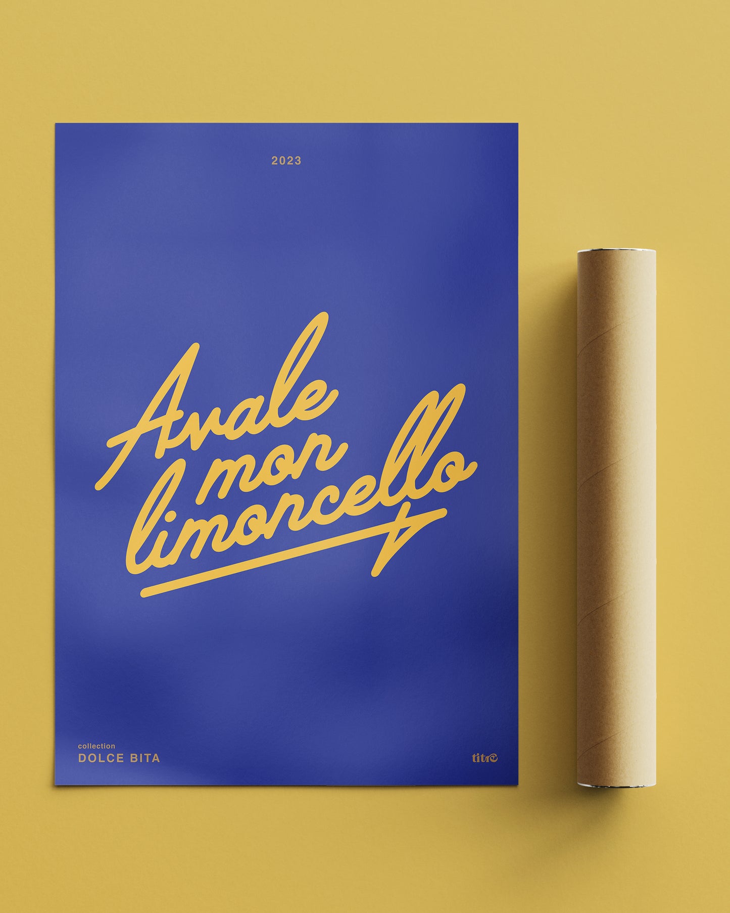 Affiche "Avale mon limoncello" - Bleu / jaune