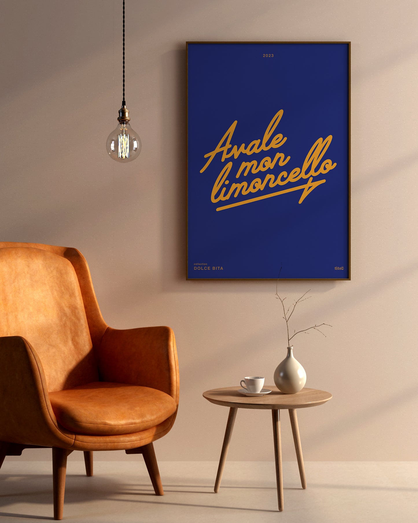 Affiche "Avale mon limoncello" - Bleu / jaune