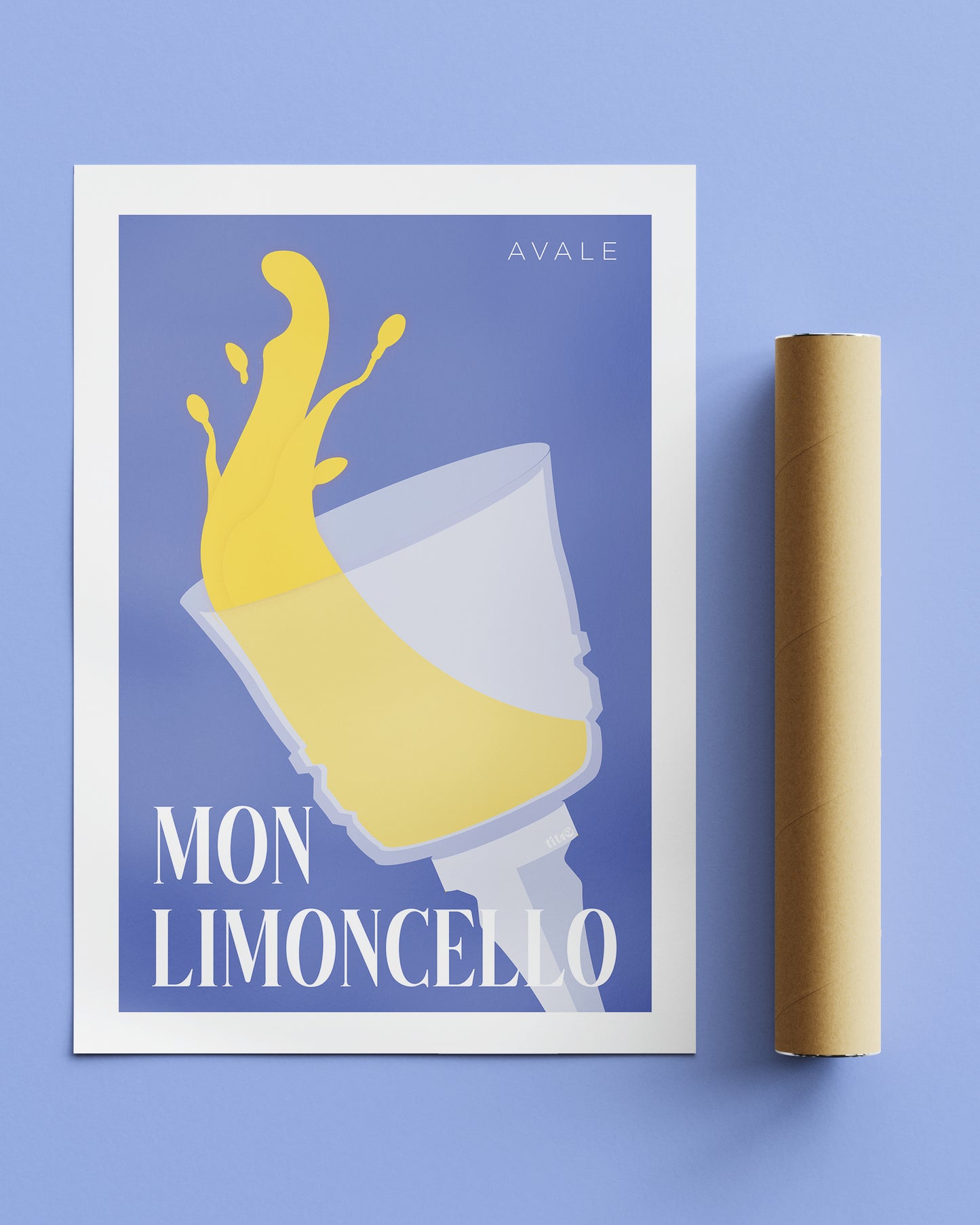 Affiche "Avale mon limoncello" - Bleu