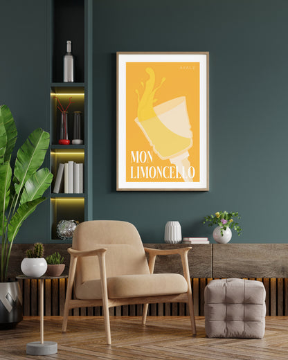 Affiche "Avale mon limoncello" - Jaune