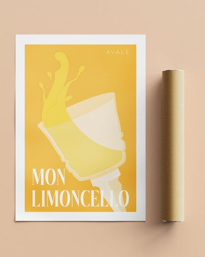 Affiche "Avale mon limoncello" - Jaune