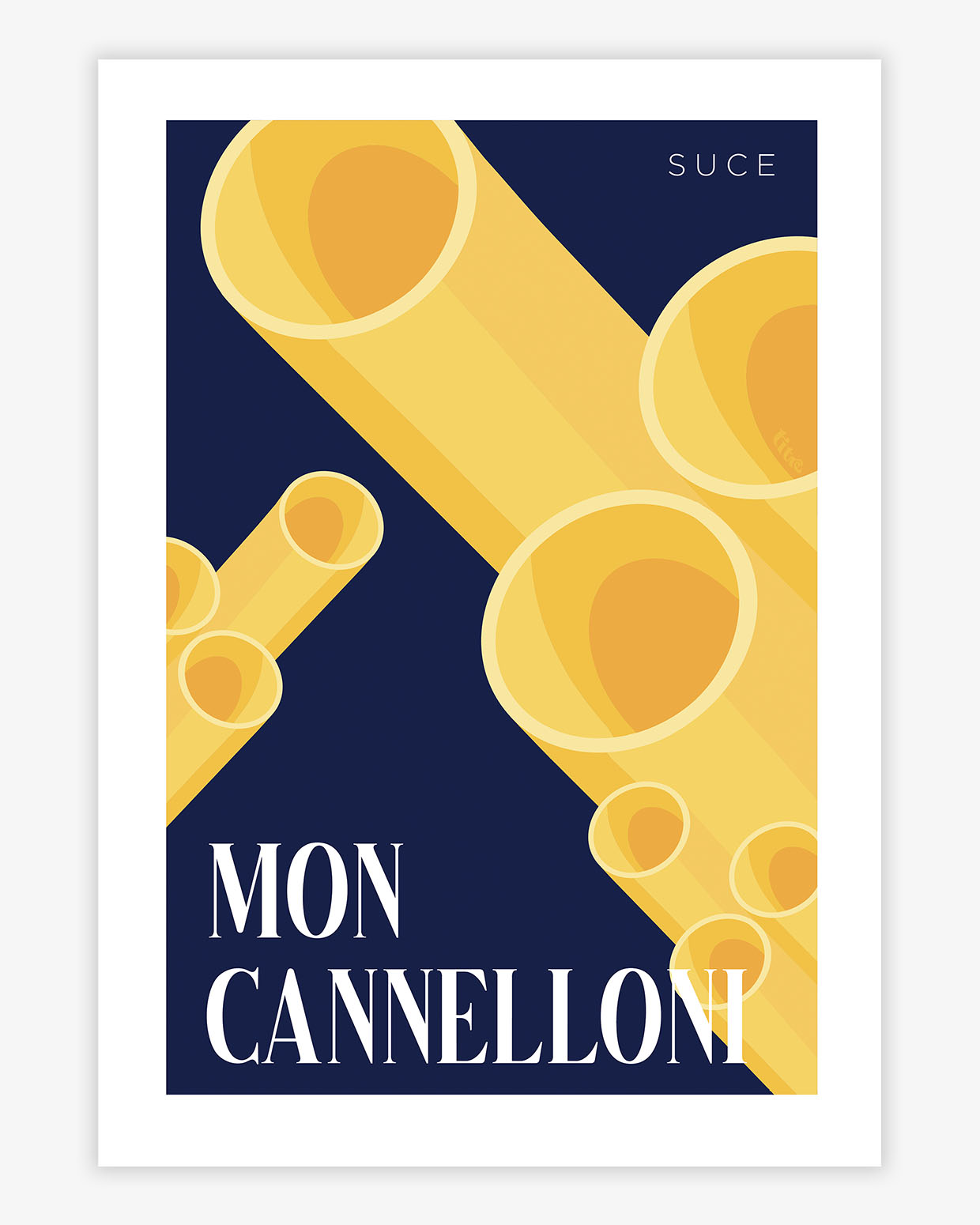 Affiche "Suce mon cannelloni" - Bleu Nuit