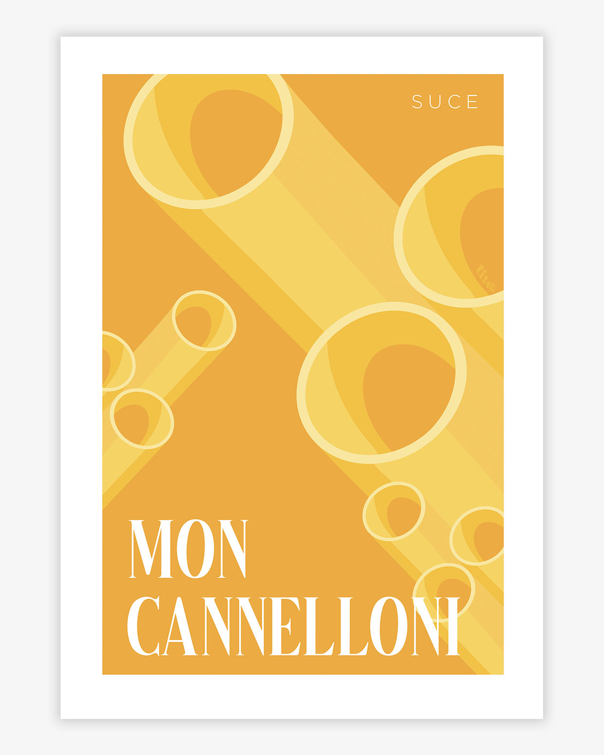 Affiche "Suce mon cannelloni" - Jaune