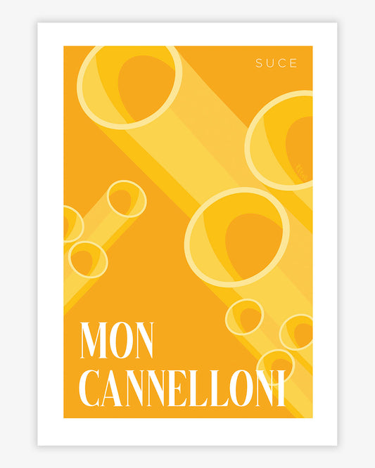 Affiche "Suce mon cannelloni" - Jaune