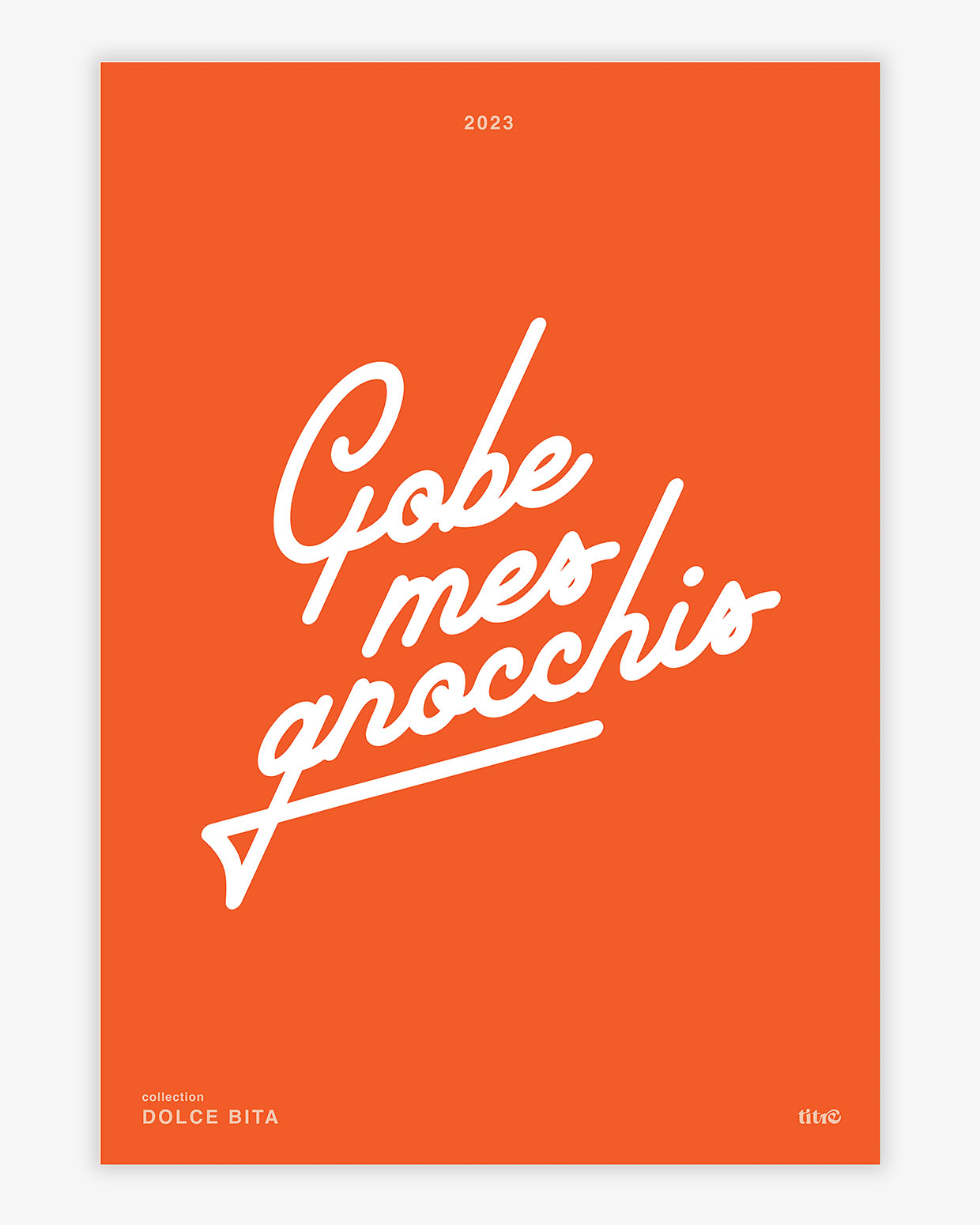 Affiche "Gobe mes gnocchis" - Orange / blanc