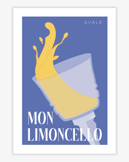 Affiche "Avale mon limoncello" - Bleu