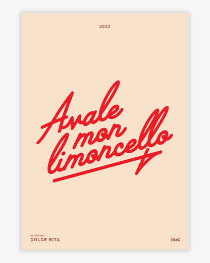 Affiche "Avale mon limoncello" - Beige / rouge